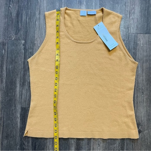 TSE Cashmere Silk Scoop-Neck Tank Top Sleeveless Knit Sweater Low Cut Size L - Picture 7 of 8